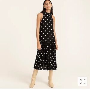 J Crew Drapey tiered dress in polka dot BA950